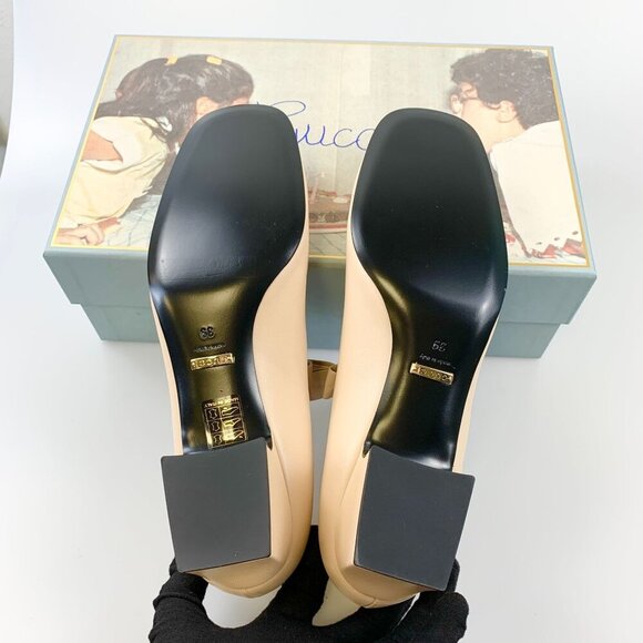 NIB Gucci chain-trimmed Mary-Jane pumps Size 39 - Picture 5 of 8